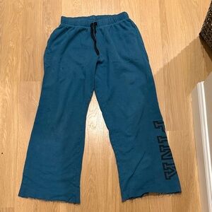PINK Victoria's Secret Teal Wide Leg Sweatpants